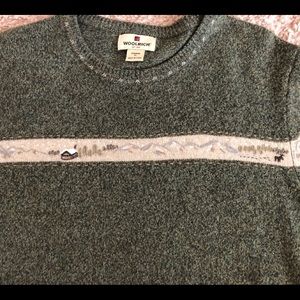Woolrich Sweater XL, Green, Cabin, Moose, Women